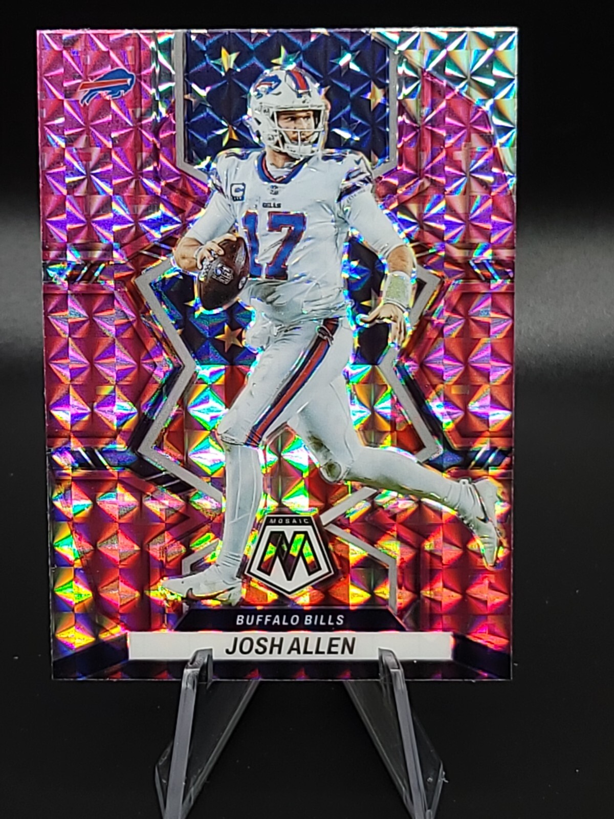 2022 Panini Mosaic Josh Allen National Pride Mosaic Pink Camo Prizm Bills #253