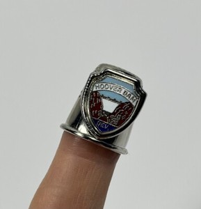 Nevada Metal Thimble Hoover Dam Red White Blue Silver Badge