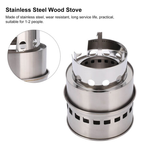 Folding Outdoor Camping Stove Portable Stainless Steel Stove Wood Picnic Gas OCH - Picture 1 of 22