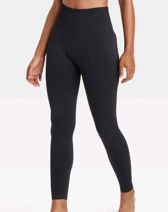 Joy Lab Active Leggings Womens XXS 7/8 Length Textured High-Rise Black $34