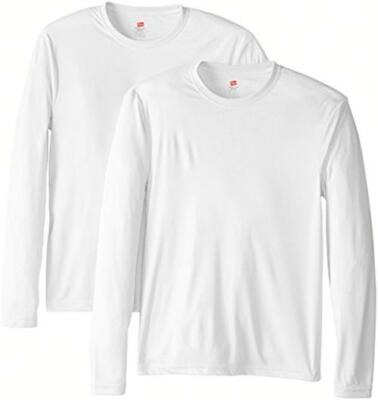 Hanes Men's Long Sleeve Cool Dri T-Shirt UPF 50+, Assorted Sizes