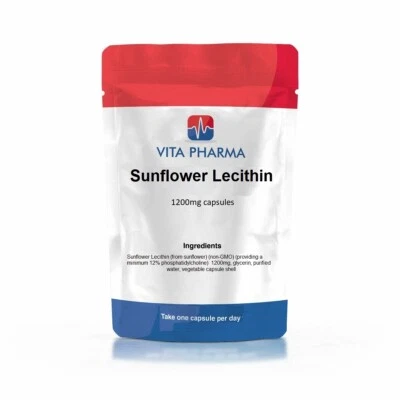 VITAPHARMA Sunflower Lecithin 1200mg softgels, HEART, LIVER & BRAIN HEALTH
