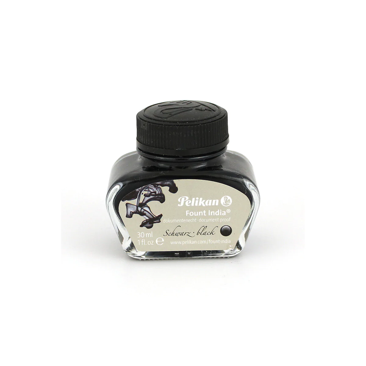 Pelikan 30 ml Bottle Fount India Fountain Pen Drawing Ink, Deep Black