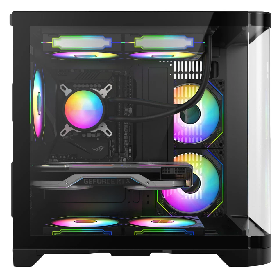 Iceberg Gaming PC Case Crystal Wave M curved tempered Glass and three aRGB fans - Image 2 of 4
