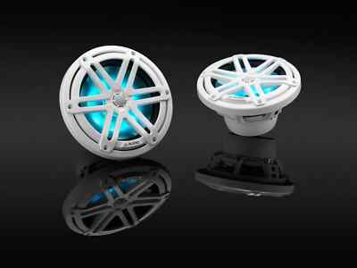 JL Audio M3-770X-S-Gw-i Marine 7.7'' Speakers White Sport Grilles (2)& LED Lights