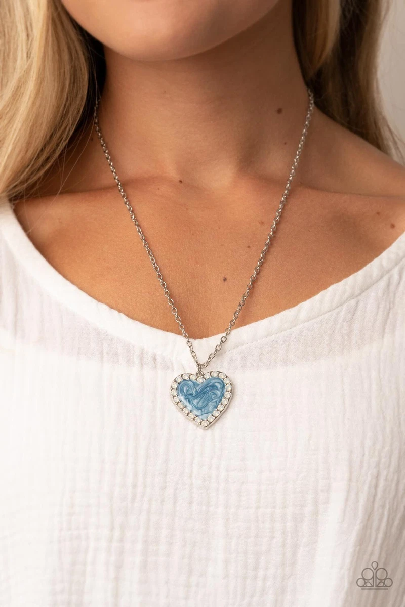 Paparazzi Heart Full of Luster Blue Necklace eBay