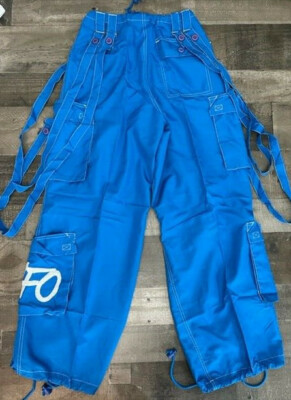 NWT Vintage 90s UFO Spell Out Parachute Rave Cargo Pants