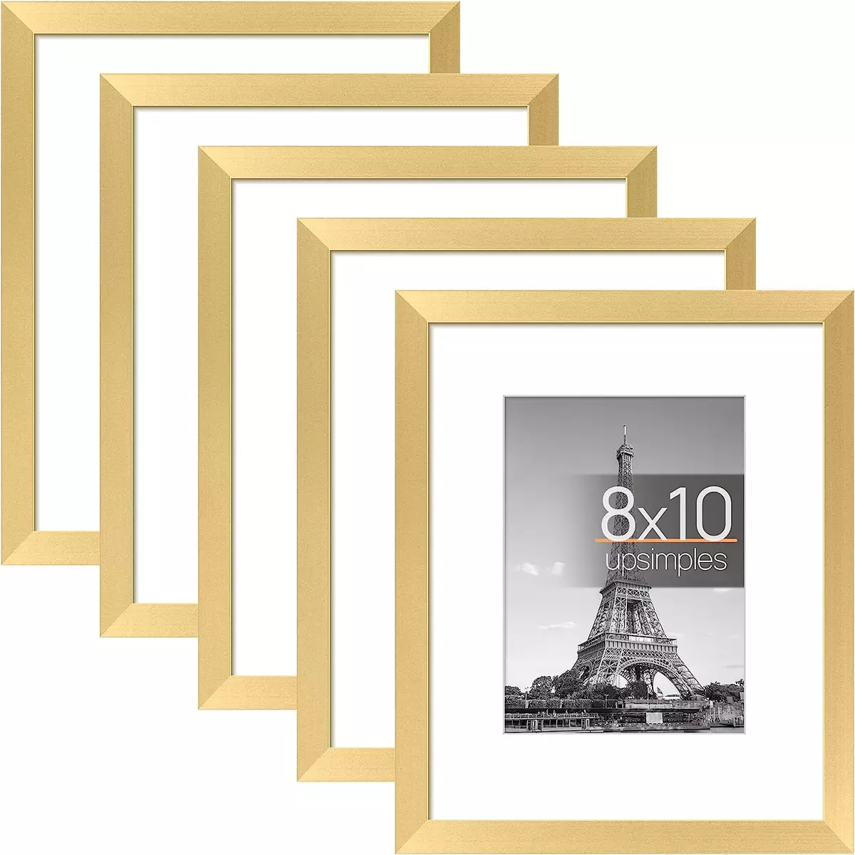 8X10 Picture Frame Set of 5,Display Pictures 5X7 with Mat or without Mat,Wall  Ga