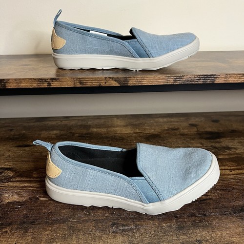 Merrell Around Town Ada Moc Canvas Slip On Sneaker Blue Smoke Shoe Women's 6 - Picture 3 of 12