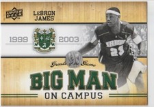 LeBRON JAMES 1999-2003 BIG MAN ON CAMPUS High School Baskeball Card IRISH #23 LE