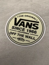 VANS Off The Wall 2.5” Inch Skateboard Sticker Yellow Round Decal Checkerboard
