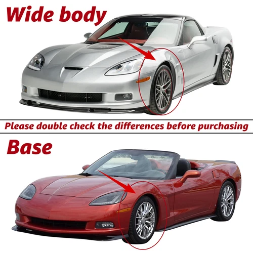 For 2005-13 Corvette C6 Z06 ZR1 Style Wide Body Carbon Black Front Splitter Lip - Picture 3 of 23