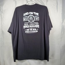 Office Manager Created on 8th Day Hanes Comfort Soft Black T-shirt Men Sz 2XL