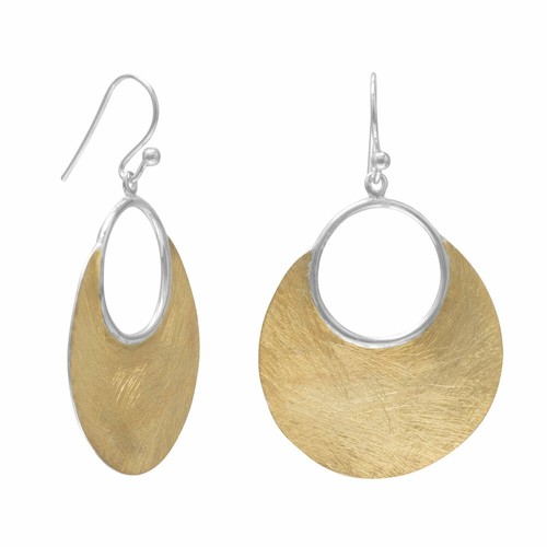 Gold-plated Sterling Silver Brushed Earrings
