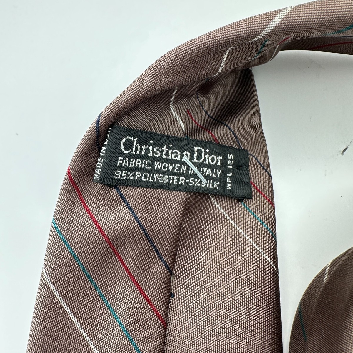 Christian Dior Classic Necktie Mens One Size Brown Striped