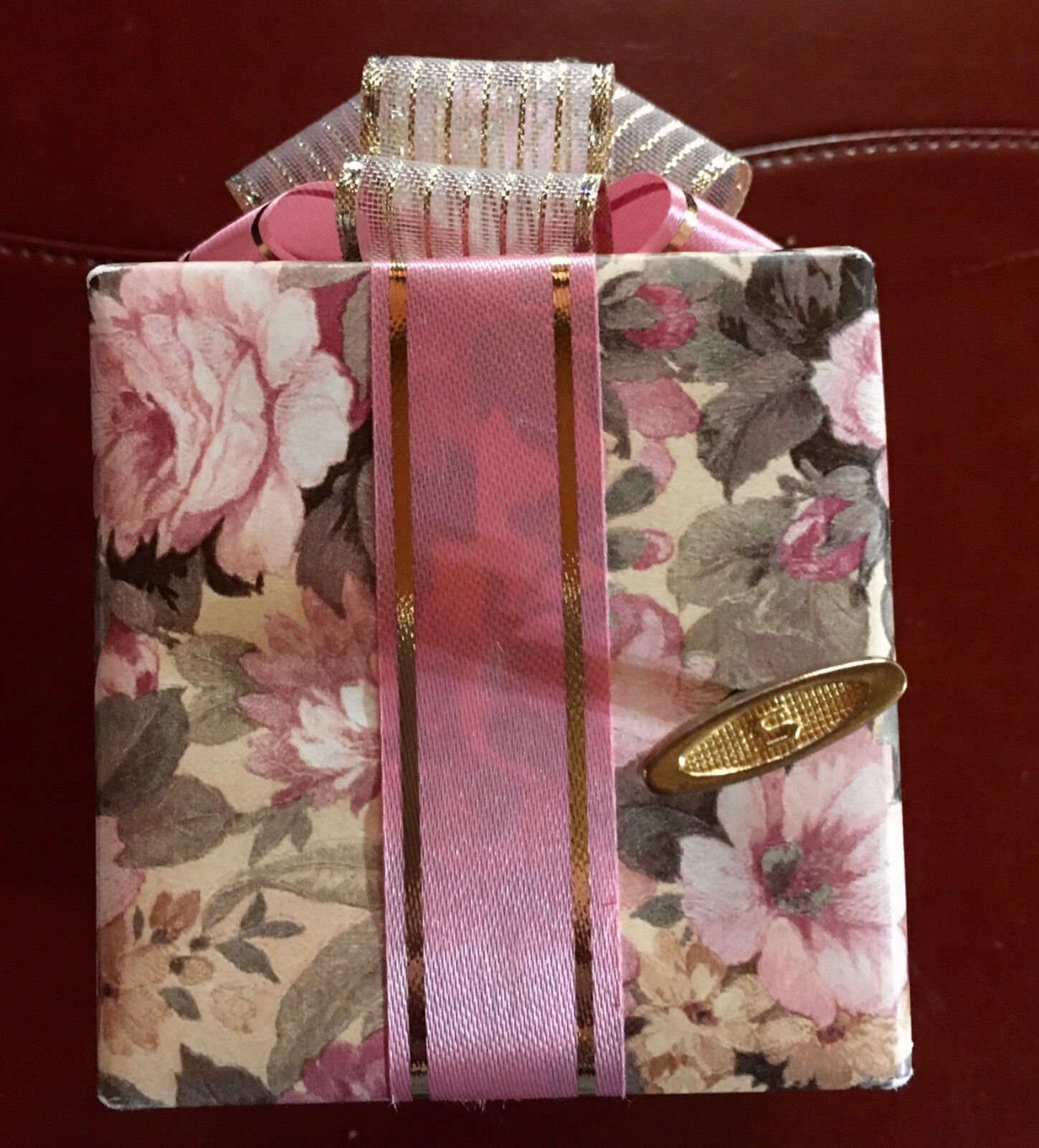 Vintage Pretti Pak Music Box Plays Memory (Cats) Floral Gift Wrapped