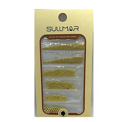 Various Sized Gold Metal Beads 3D Nail Art Decoration Nails Tips
