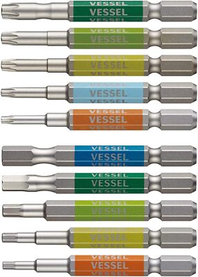 Vessel Bit Set Von 10 Torx-Bit ( T10H/T15H /T20H/T25H/T30H ) & Sechskant (2.5/3