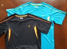 TWO Fila Performance Sport Youth XL 18/20 Shirts Black/Orange  Blue/Yellow