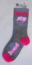 Tampa Bay Buccaneers Crew Socks Medium Size 5 to 10 Melange Pink