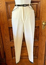 Vintage 70's GAMS High Waisted Mod Disco-Hipster Sparkle Trim PANTS USA Size 7/8