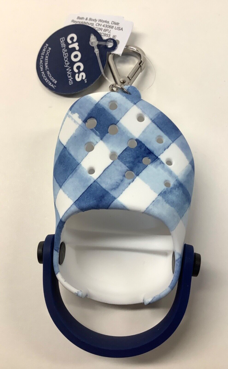 【ラスト1個】Bath & Body Works キャンドルホルダー Bath & Body Works Crocs Blue Gingham PocketBac Holder Keychain NWT