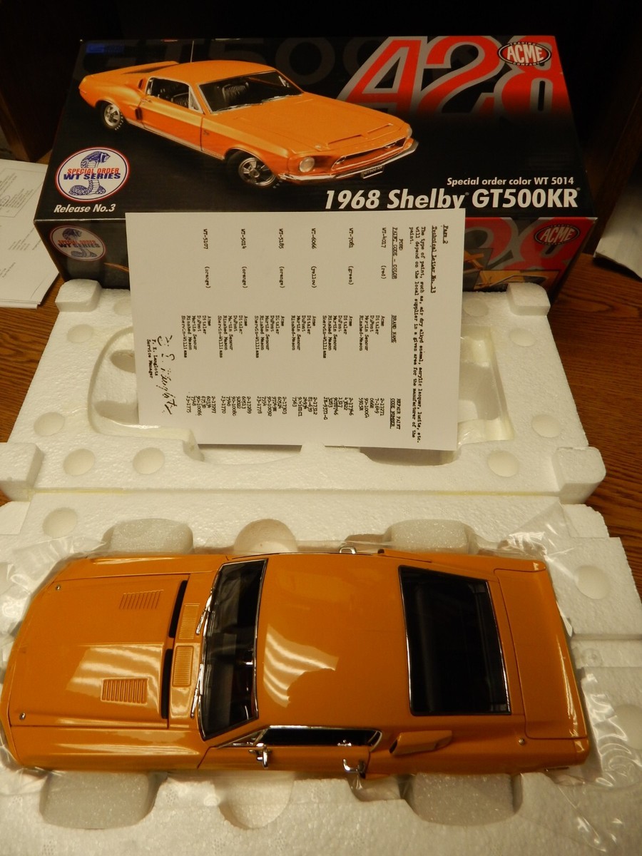 1:18 ACME Nice Car Collection - 1968 Shelby GT350 in Sunlit Poly Gold Salon de l'Automobile Release #1 Diecast Model