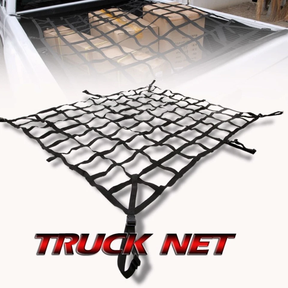 7.5ft Heavy-Duty Tie Down Cargo Net for Dodge Trunk Bed Trailer or Roof Top Rack Foto 2 de 4