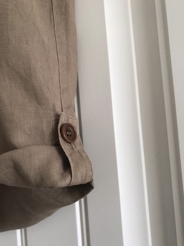 EILEEN FISHER 100% ORGANIC LINEN PLEATED ZIP FRONT POCKETS SHORTS SIZE 14 - Picture 6 of 10