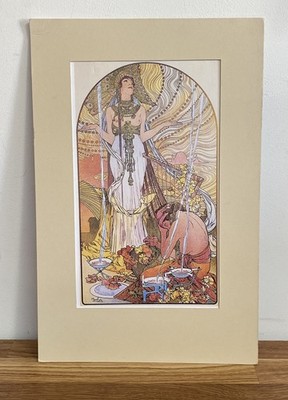 Alphonse Mucha Göttin Bild Kunstdruck Böhmischer Jugendstil Druck 32 x 21 cm