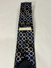 Michael Kors Men  s Geometric Tie   Black Blue White Gray Circle Pattern
