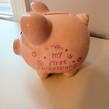 bon bebe Pink My First Piggy Bank Piggybank Never Used