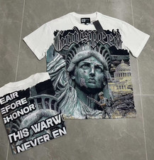 NEW Godspeed Statue of Liberty Print Short sleeve Mens Streetwear Casual T-shirt