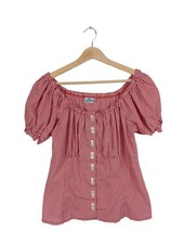 HESS FRACKMANN Trachtenbluse Damen Trachtenmode Gr. DE 40 rot-weiß Elegant