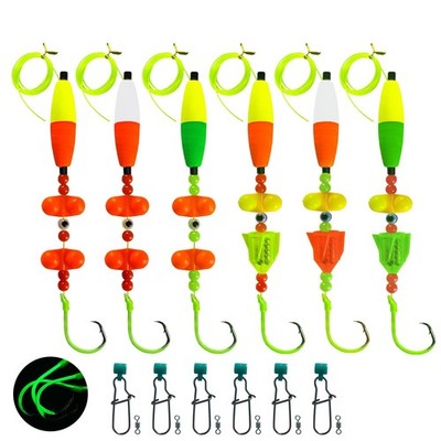 Eupheng Catfish Float Rigs, Catfishing Tackle Floats #8/0-6PCS, Fluorescent 