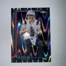2025 Topps Chrome Football - Drake Maye -  Refractor Ray Wave Patriots #207