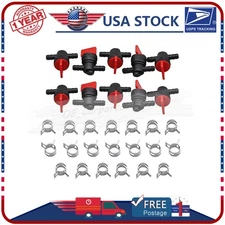 10X 1/4" InLine Straight Fuel Cut-Off Shut-Off Valve Lawn Mower NEW
