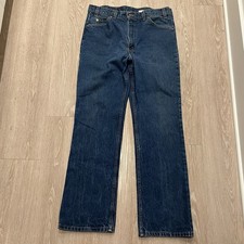 Vintage Levis Jeans 517 Saddleman Boot Orange Tab Denim 34x32 USA Made 90's