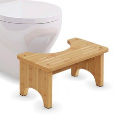 Bamboo Toilet Stool Squat Potty Aid Adults Healthy Pooping Bathroom Step 9 Inch
