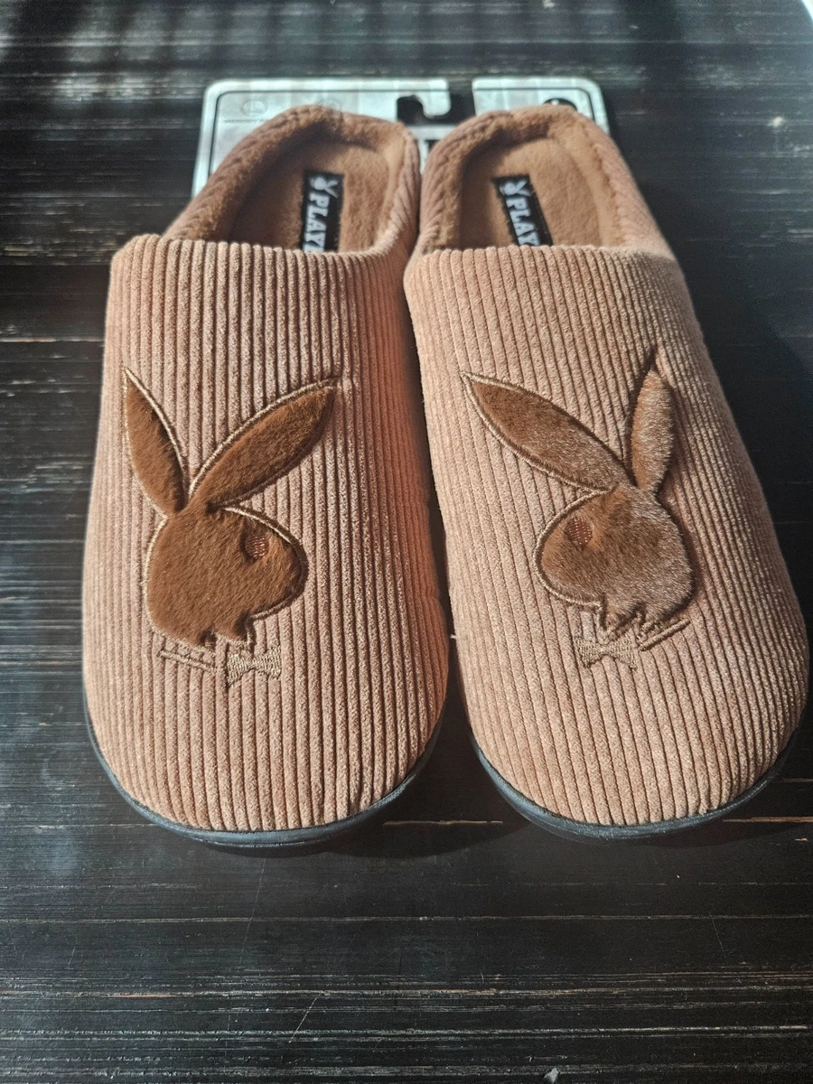 PLAYBOY MENS VELOUR SLIP ON SLIPPERS L 11/12 ROYAL BLUE MEMORY FOAM DAPPER RETRO PLAYBOY Mens Memory Foam Indoor Outdoor Navy Blue/White  main image 3