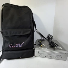 Funai FunTV Portable Video Cassette Player w/ Carrying Case & AV Cables Tested