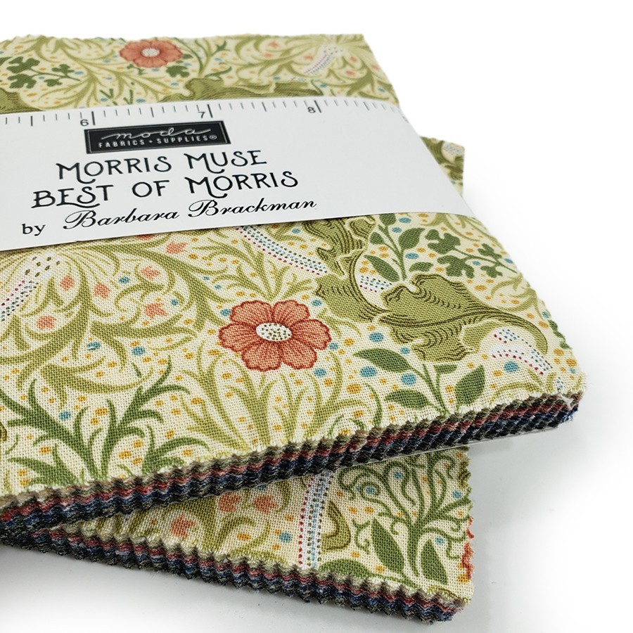 Morris Muse charm pack 100% cotton florals, cottagecore, William Morris