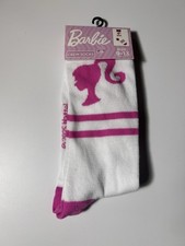 Barbie Crew Socks   Pink Silhouette Logo   Women  s Size 9  13   NWT