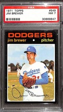 1971 Topps #549 Jim Brewer PSA 7 NM 30869847 