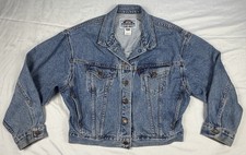 Vintage Levis Denim Trucker Jacket-Medium-77598-90s Made in USA-Type 3-Big E