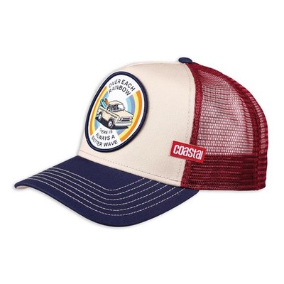 Coastal Trucker Cap HFT Rainbow Beige/Blue/Wine Basecap Kappe Schirmmütze Mesh 