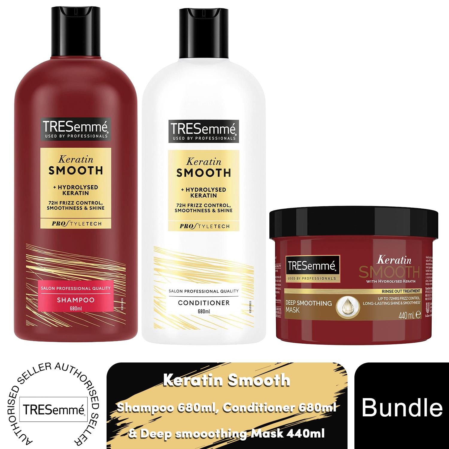 TRESemme KERATIN SMOOTH 72H Frizz Control Shampoo 680ml - Image 3