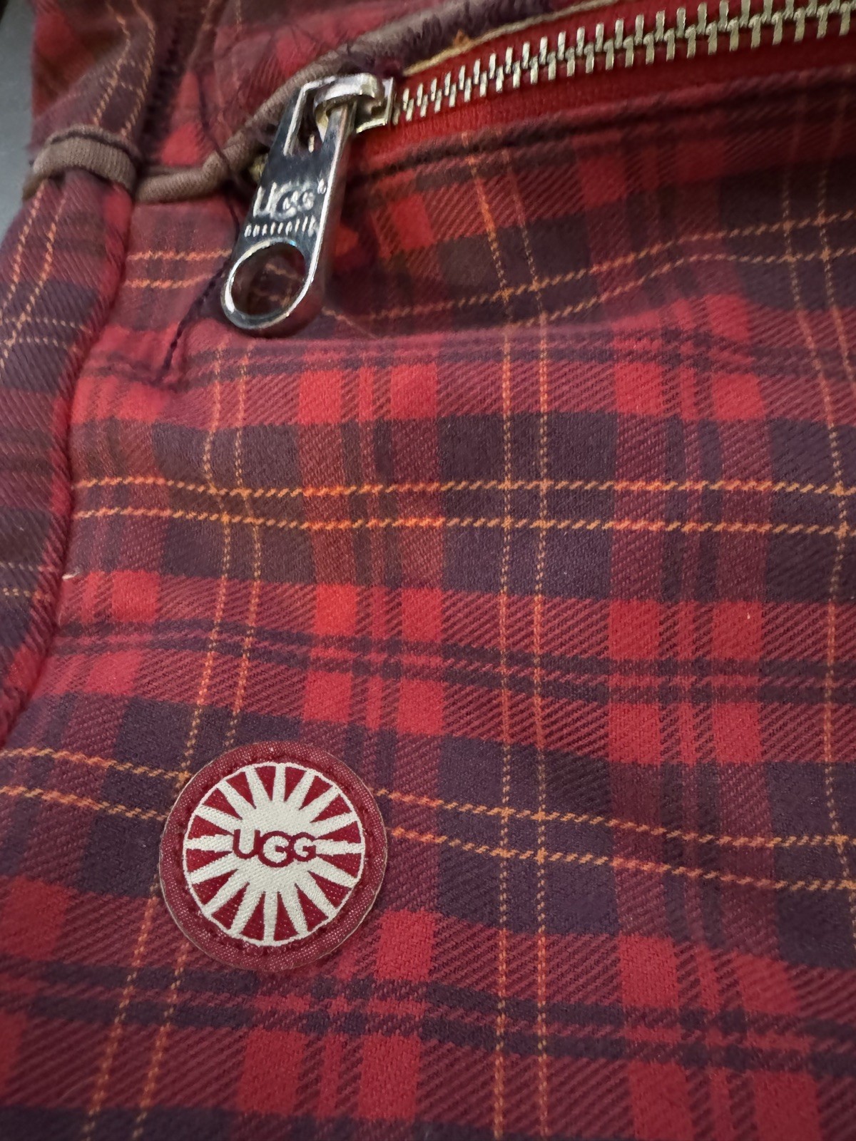 Vintage Rare Red UGG Tartan Messenger Bag image 4