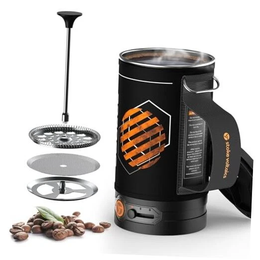 Electric French Press Coffee Maker, 120V Boil Water & Press Coffee 2 Classic