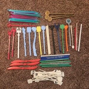 80+ Vintage Cocktail Swizzle Sticks: Airlines, Resorts, Bars, Hotels, Ships